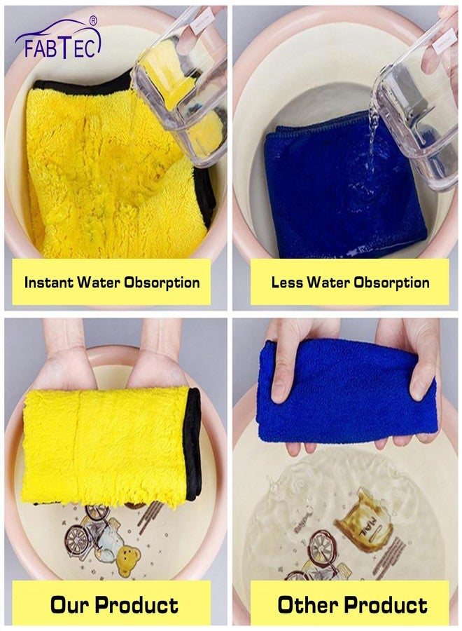 FABTEC مناشف تنظيف من الألياف الدقيقة FABTEC® 600 GSM للسيارة والدراجة والمطبخ والمنزل - فائقة النعومة، شديدة التحمل، خالية من الوبر، قابلة لإعادة الاستخدام - 40x40 سم - منفضة متعددة الأغراض (قد يختلف اللون) - Image 5